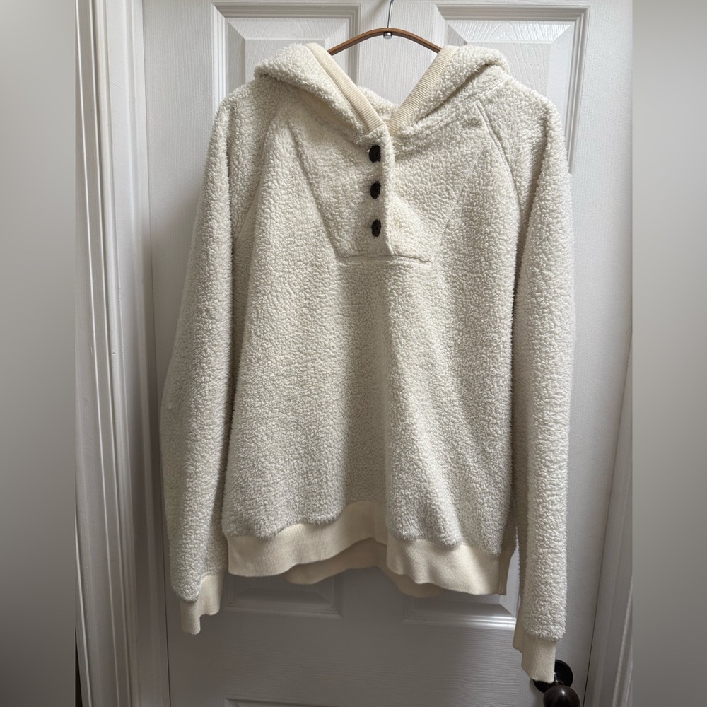Lucky Brand Cream Sherpa Hoodie
